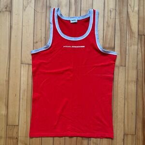 DIESEL Fresh & Bright Simon Red Tank Top Men's Athletic Fit Size Medium